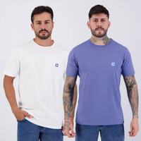 Kit 02 Camisetas Hurley Branco e Lilas