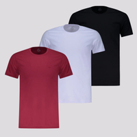Kit 03 Camisetas Four All Prime Branca, Preta e Bordô