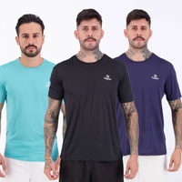 Kit 3 Camisetas Topper Spirit Preta Marinho e Verde