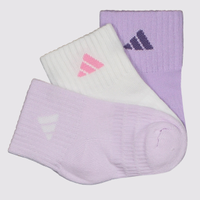 Kit Meia Adidas Ank 3 Pares Juvenil Lilás e Branca