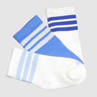 Kit Meia Adidas Crew 3 Pares Infantil Azul