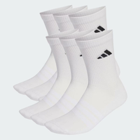 Kit Meia Adidas ESS CRW 6 Pares Branca e Preta