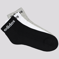 Kit Meia Adidas Logo Linear Ankle 3 Pares Cinza Br