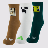 Kit Meia Adidas Minecraft 3 Pares Juvenil