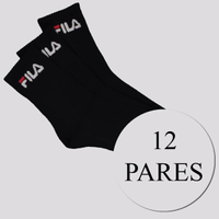 Kit Meia Fila 12 Pares Cano Médio Preto