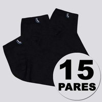 Kit Meia Lupo Walk Cano Curto 15 Pares Preta