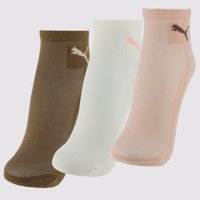 Kit Meia Puma 3 Pares Cano Médio Feminina Rosa e M