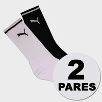 Kit Meia Puma Cano Longo 2 Pares Branca e Preta
