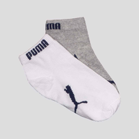 Kit Meia Puma Sapatilha 2 Pares Infantil Cinza e B