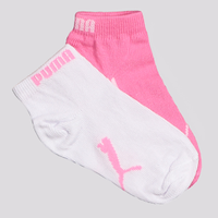 Kit Meia Puma Sapatilha 2 Pares Infantil Rosa