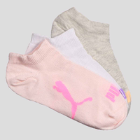 Kit Meia Puma Sapatilha 3 Pares Infantil Bege Rosa