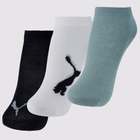 Kit Meia Puma Sapatilha 3 Pares Infantil Branca Ve