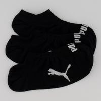 Kit Meia Puma Sapatilha 3 pares Preta