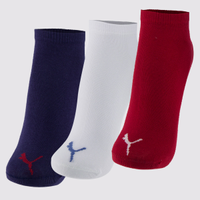 Kit Meia Puma Sapatilha 3 Pares Preta Branca Marin
