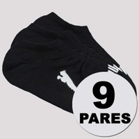 Kit Meia Puma Sapatilha 9 Pares Feminina Preta