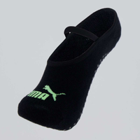 Meia Puma Pilates Feminina Preta e Verde