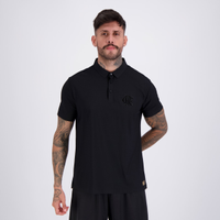 Polo Flamengo Logo All Black