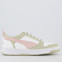 Tênis Puma Rebound V6 Feminino Branco e Bege