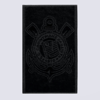 Toalha de Banho Corinthians Escudo Jacquard Preta