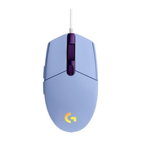 Mouse Gamer Logitech G203 LIGHTSYNC RGB, Efeito de Ondas de Cores, 6 Botões Programáveis e Até 8.000 DPI, Lilás - 910-005852