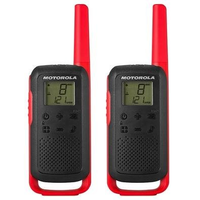 Rádio Comunicador Motorola Talkabout T210BR, 32KM 26 Canais, com Conector para Fone de Ouvido, Supressor de Ruído, Vermelho e Preto