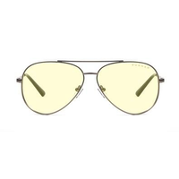 Óculos Gunnar Maverick com Filtro de Luz Azul, Âmbar Amarelo, Armação Gunmetal- MAV-05001
