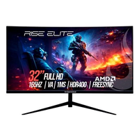Monitor Gamer Curvo Rise Mode Elite 32", FHD, 165Hz, VA, FreeSync, HDR 400, DisplayPort e HDMI, sRGB 99%, Preto - RM-MOG-32C165FH-B