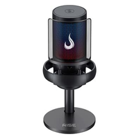 Microfone Gamer Rise Mode Elite 05 RGB, USB-C, Condensador, Filtro Anti-Ruído, Preto - RM-ME-05-B