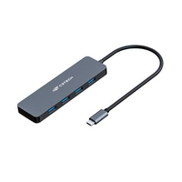 HUB C3Tech USB-C 3.0, para 4x USB 3.0, Preto - HU-C330GY