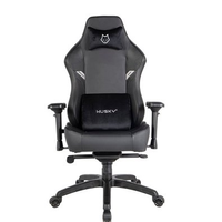 Cadeira Gamer Husky Saucer, Até 150Kg, Braço 4D, Almofadas de Apoio, Massageador de Lombar, Reclinável 135º, PU, Preta - HCG800PT