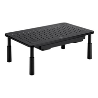 Suporte Organizador de Mesa para Monitor e Notebook ELG, com Ajuste de Altura, Gaveta, Preto - SM087