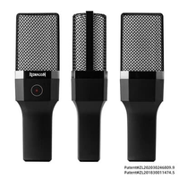 Microfone Gamer Redragon Adne, RGB, Condensador, Cardióide, USB Tipo-C, Preto - GM212