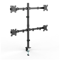 Suporte de Mesa Articulado para 4 Monitores de 13" a 32" Ergofirst, Ajuste de Inclinação, Altura e Giro, Preto - G01-C048N