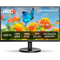 Monitor Profissional AOC 27", 4K, IPS, Adaptive-Sync, HDR 10, Flicker Free, Low Blue Mode, Som Integrado - U27B3A