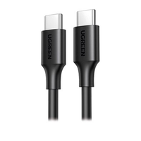 Cabo Tipo C para Tipo C Ugreen, USB 2.0, Niquelado, 1m, Preto - UG-50997