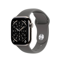 Apple Watch Series 11 GPS + Cellular, Caixa Natural de Titânio de 42 mm, Pulseira esportiva Cinza-pedra, Tamanho M/G - MF8N4AM/A
