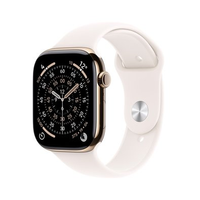 Apple Watch Series 11 GPS + Cellular, Caixa Dourada de Titânio de 46 mm, Pulseira Esportiva Blush-clara, Tamanho M/G - MFD64AM/A