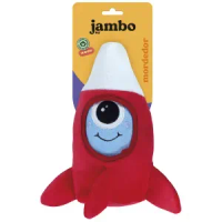 Mordedor Pelúcia Galaxia Foguete Jambo Vermelho - Único