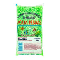 Cascalho para Aquário Quartzo Nº 2 Aqua Pedras Verde Flúor - 1 kg