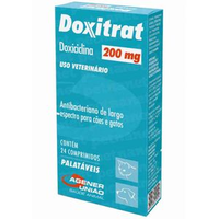 Antibiótico Doxitrat 200mg para Cães e Gatos - 24 comprimidos