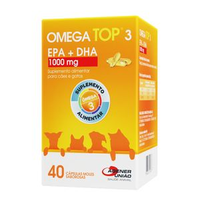 Suplemento para Cães e Gatos Omega Top 3 1000 mg - 40 Cápsulas