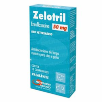 Zelotril 50mg Antibacteriano para Cães e Gatos - 12 comprimidos
