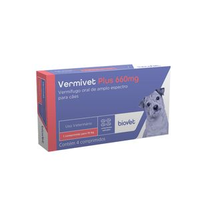 Vermífugo Vermivet Plus 660 mg Biovet - 4 comprimidos