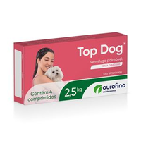 Vermífugo Top Dog para Cães 2,5kg - 4 comprimidos