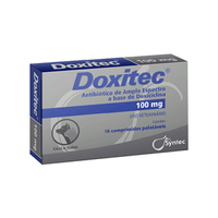 Doxitec 100mg Antibiótico para Cães e Gatos - 16 comprimidos
