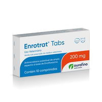 Enrotrat Tabs 200mg Antimicrobiano Cães e Gatos - 10 comprimidos