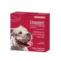 Antibiótico Chemitril 150mg para Cães Chemitec - 10 comprimidos