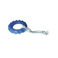 Brinquedo Pneu de Borracha Off Road Dog com Corda Furacão Pet Azul - M
