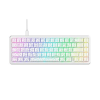 Teclado Magnético Gamer Attack Shark X65 HE, Rapid Trigger, 8000Hz, 0.01ms, White Contour Line, Branco e Cinza - AS-X65HE-WCL