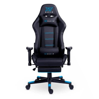Cadeira Gamer XT Racer Attack, Até 120Kg, Reclinável, Apoio de Pés Retrátil, Cilindro de Gás Classe 4, Couro PU, Preta e Azul - XTR-058